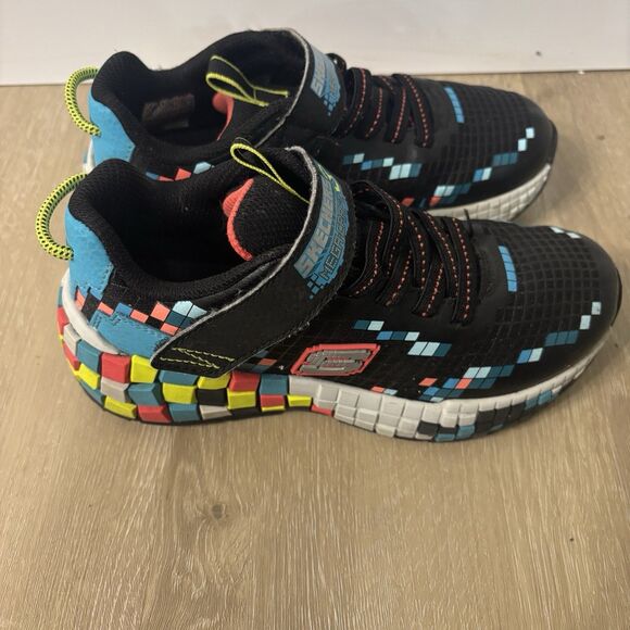 Skechers Mega-Craft 3 Pixel Youth Sneakers Boy's Size 1 Minecraft Style Black - Picture 6 of 11